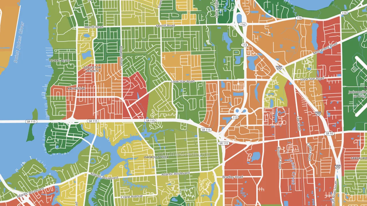 Alderman Park, Jacksonville, FL Map of Drug-Related Crime Rates