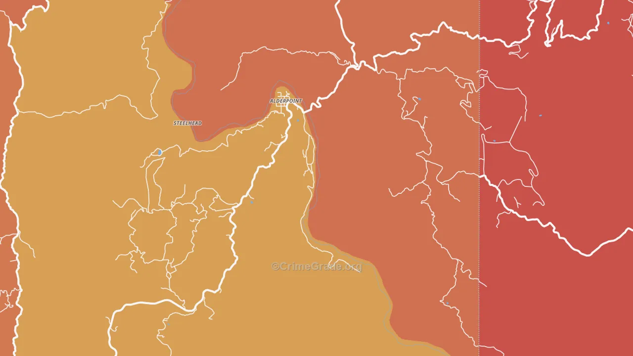 Alderpoint, CA Map of Drug-Related Crime Rates