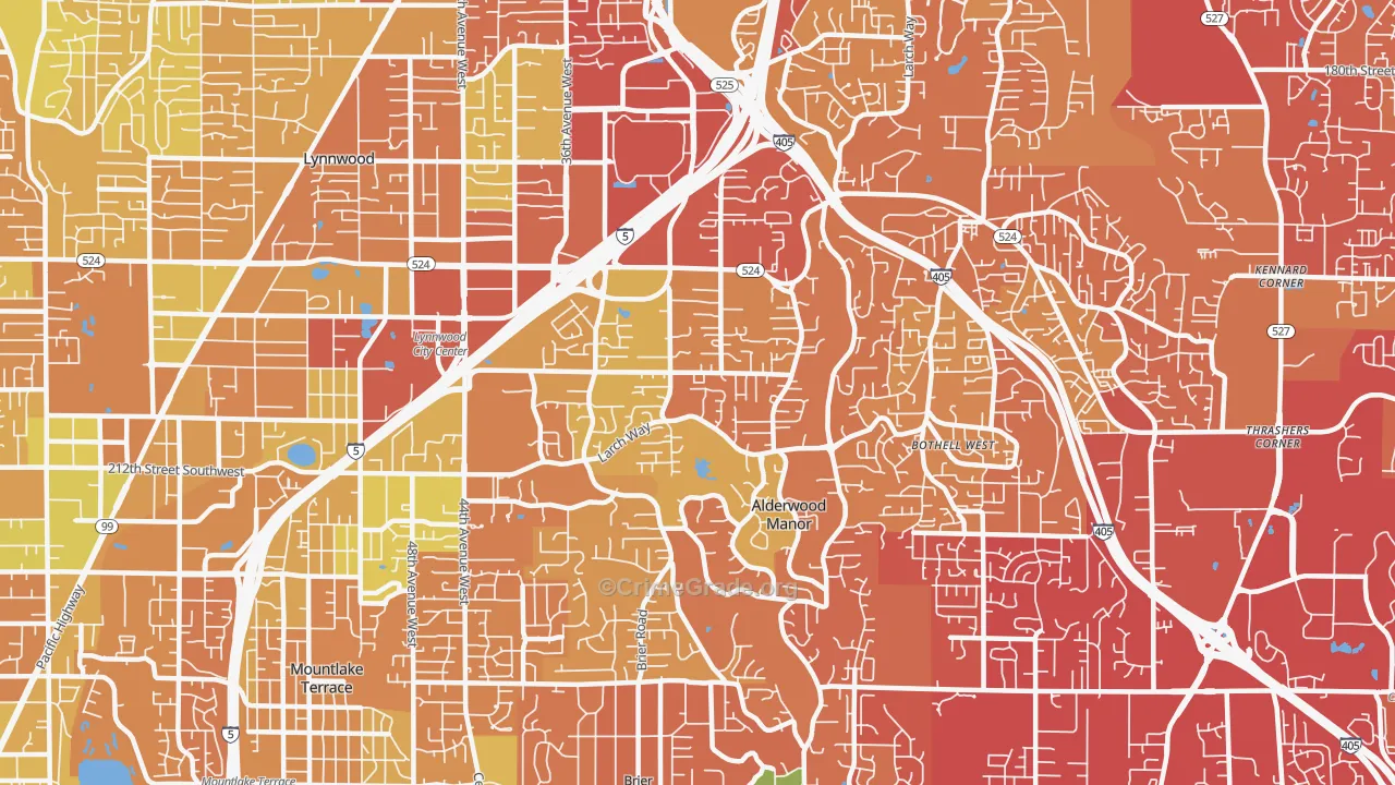 Alderwood Manor, Lynnwood, WA Map of Drug-Related Crime Rates