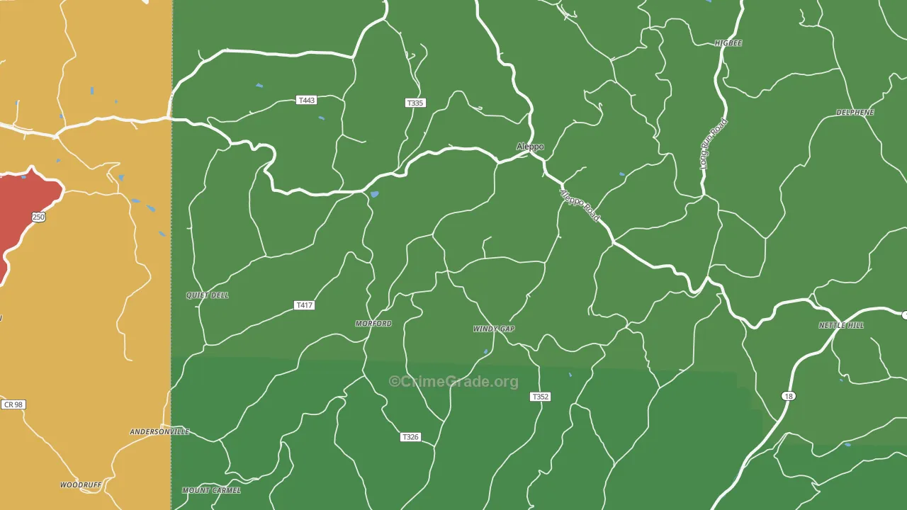 Aleppo, PA Map of Drug-Related Crime Rates