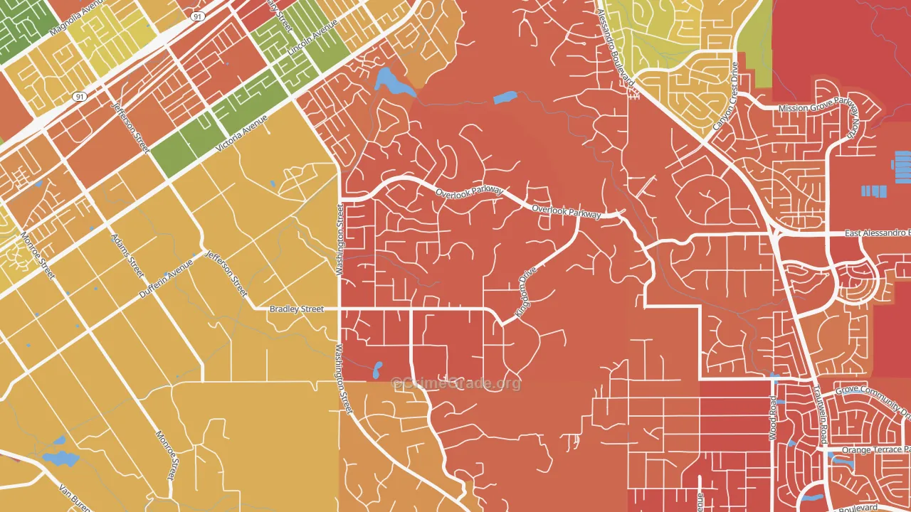 Alessandro Heights, Riverside, CA Map of Drug-Related Crime Rates