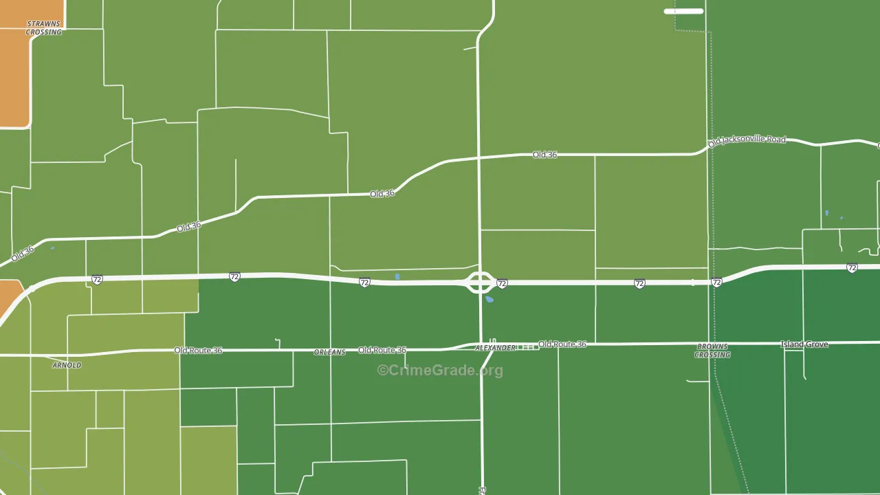 Alexander, IL Map of Drug-Related Crime Rates