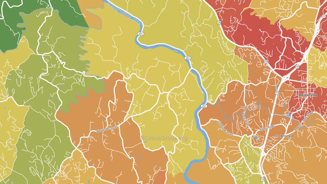 Alexander, NC Map of Drug-Related Crime Rates