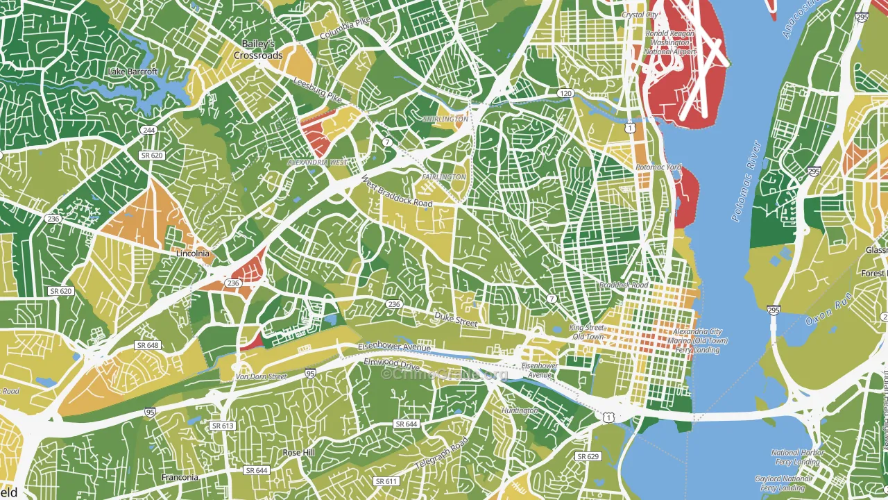 Alexandria City, VA Map of Drug-Related Crime Rates