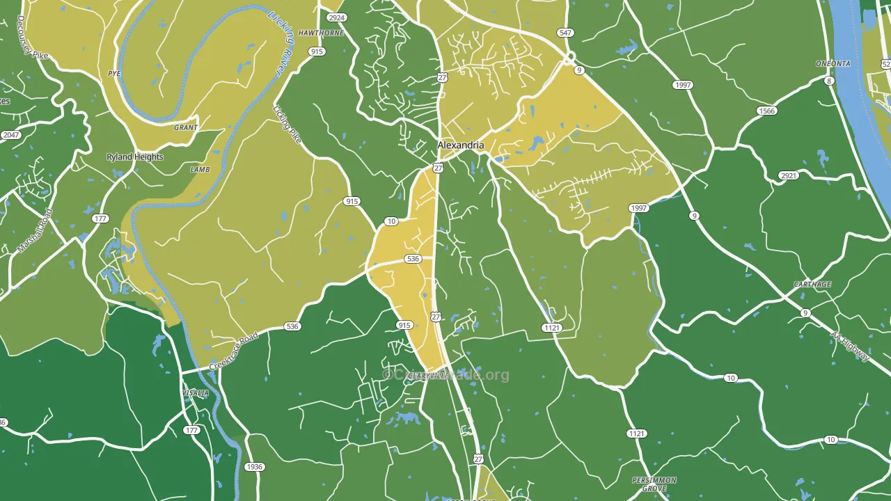 Alexandria, KY Map of Drug-Related Crime Rates