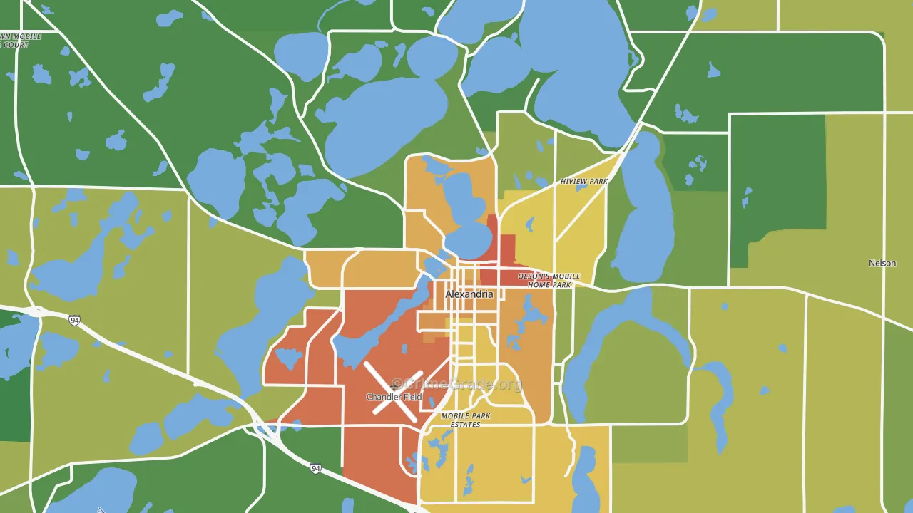 Alexandria, MN Map of Drug-Related Crime Rates