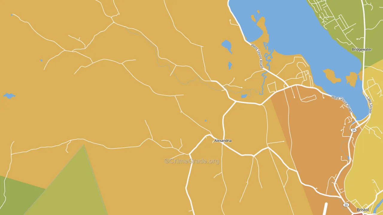Alexandria, NH Map of Drug-Related Crime Rates