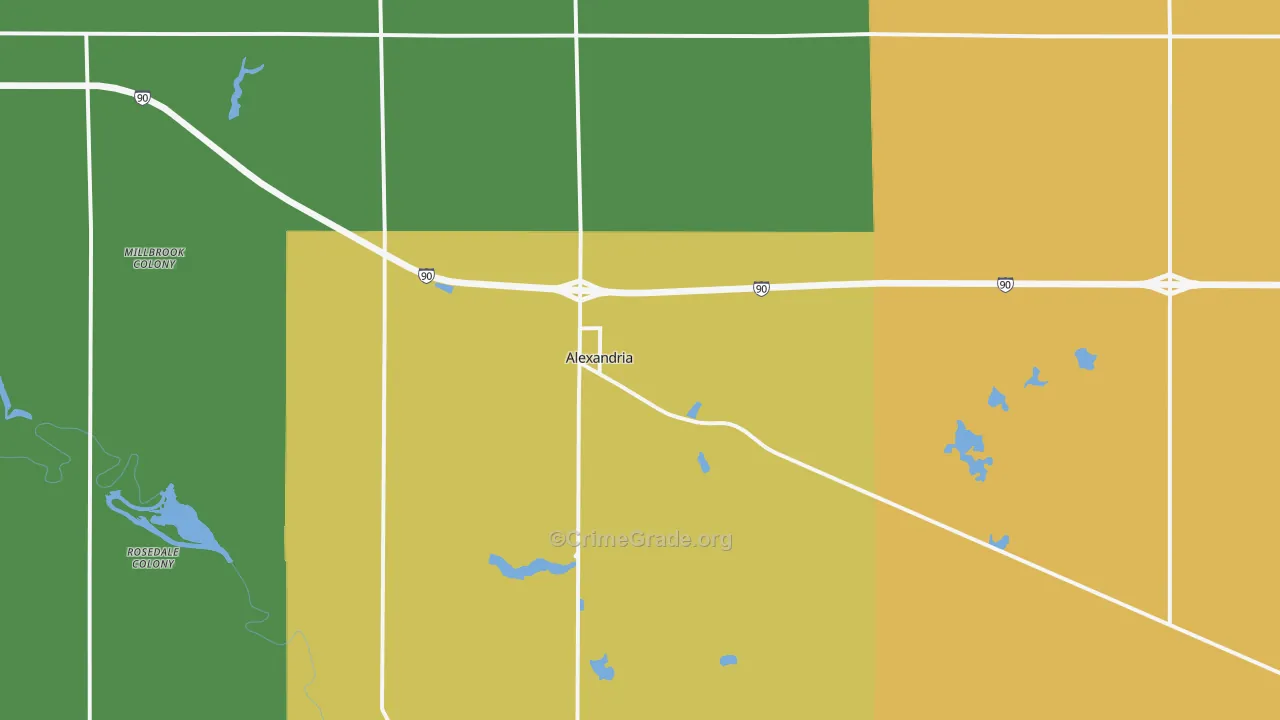 Alexandria, SD Map of Drug-Related Crime Rates