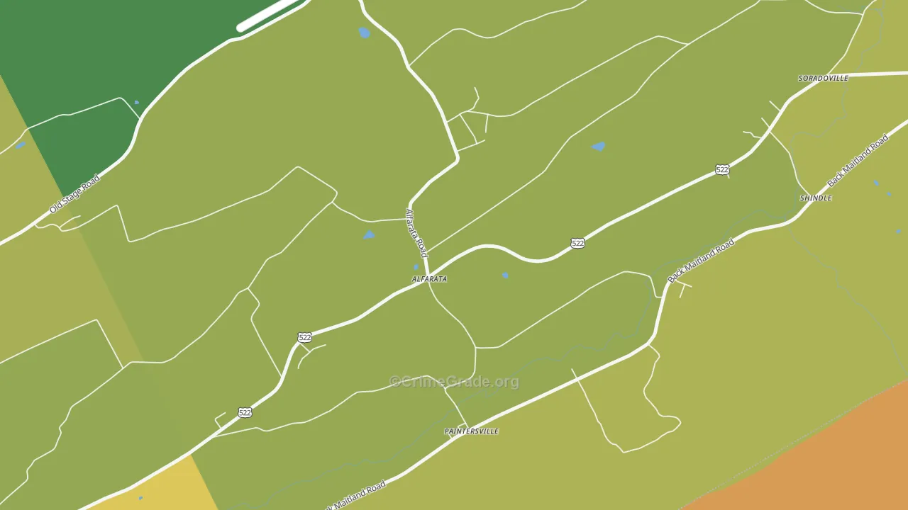 Alfarata, PA Map of Drug-Related Crime Rates