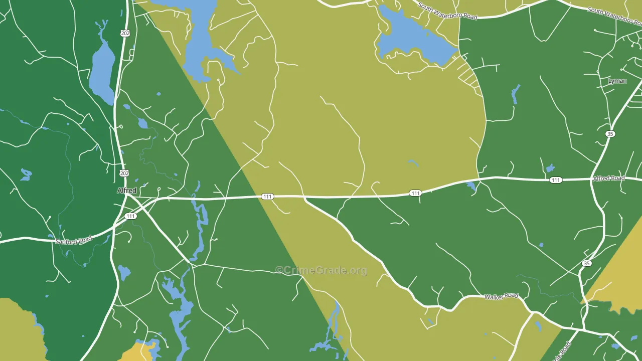 Alfred Mills, ME Map of Drug-Related Crime Rates