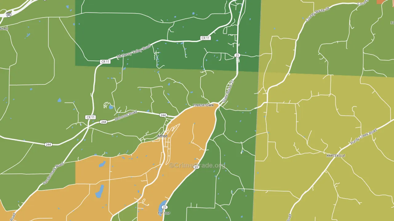 Alfred Station, NY Map of Drug-Related Crime Rates