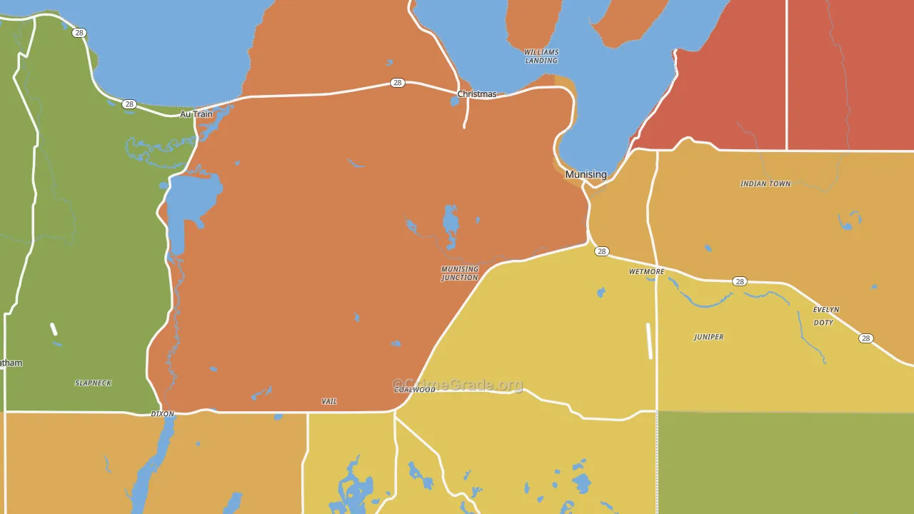 Alger County, MI Map of Drug-Related Crime Rates