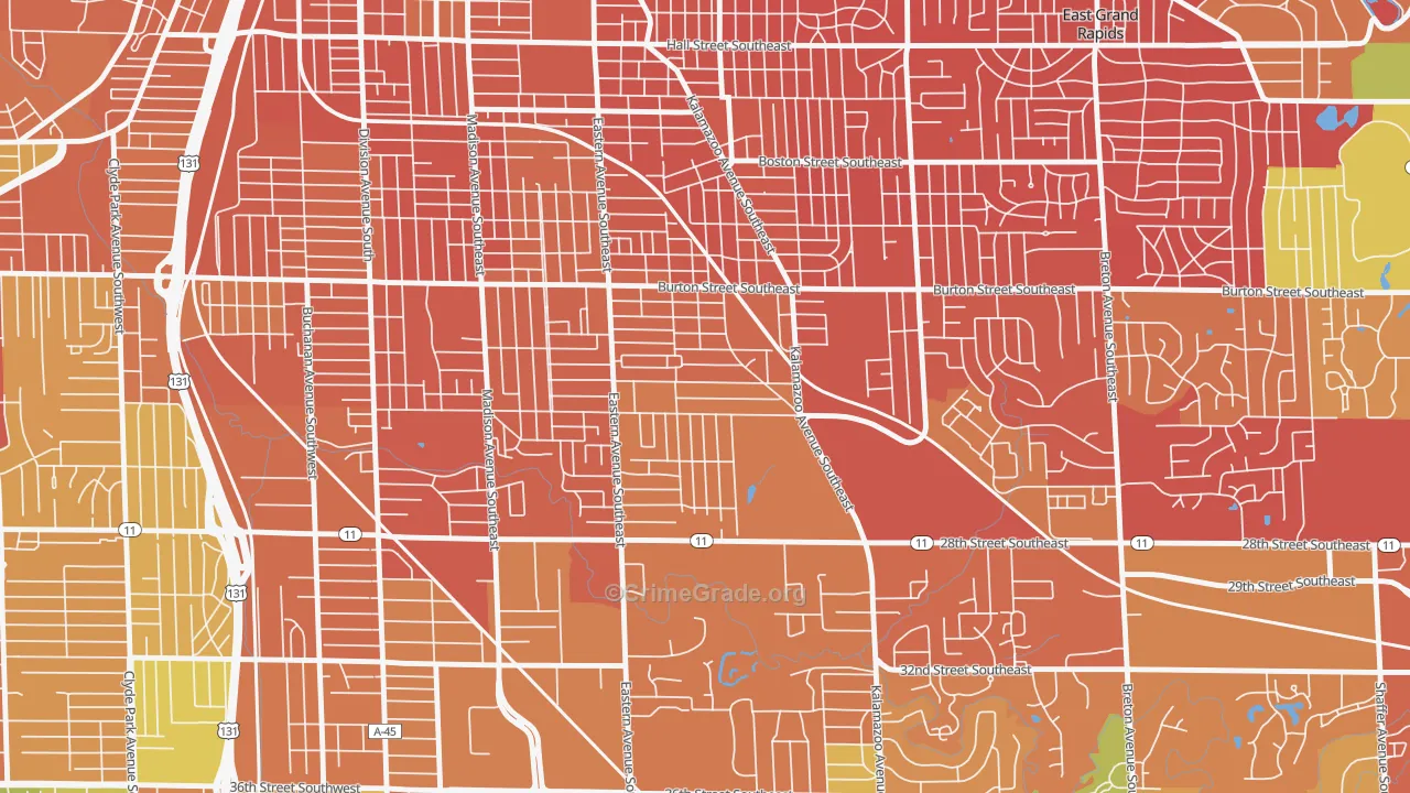 Alger Heights, Grand Rapids, MI Map of Drug-Related Crime Rates