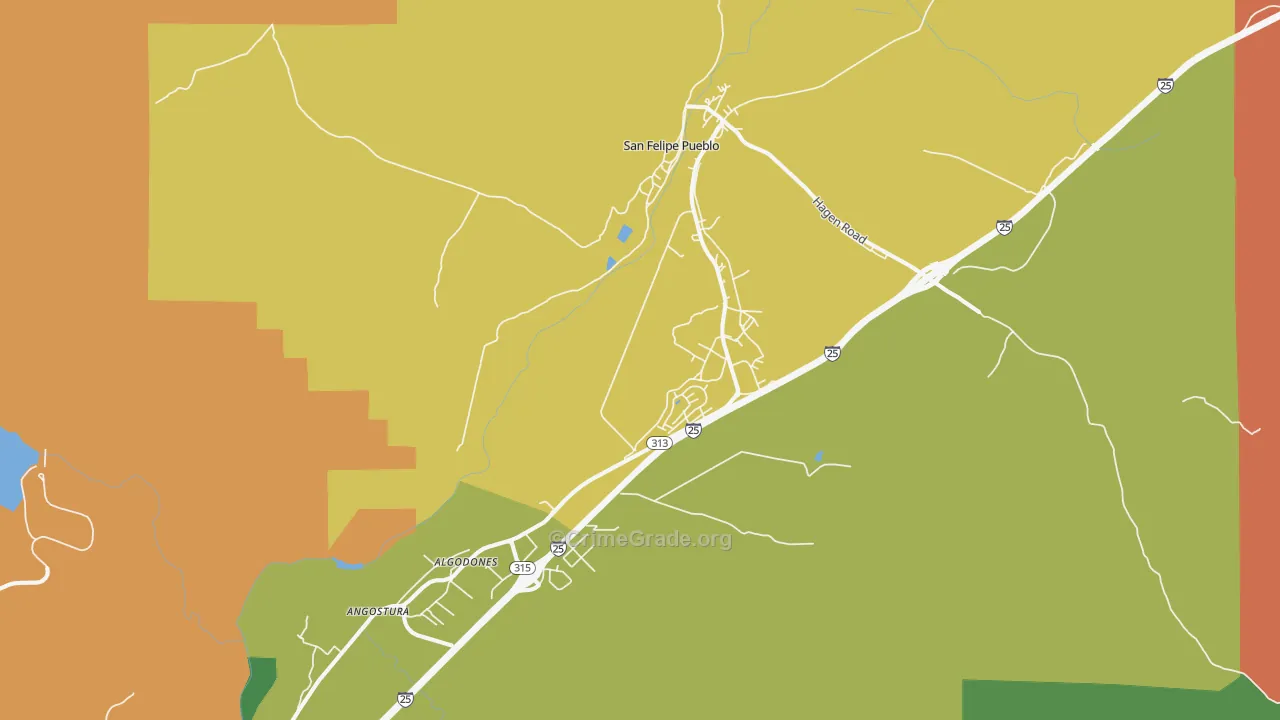 Algodones, NM Map of Drug-Related Crime Rates