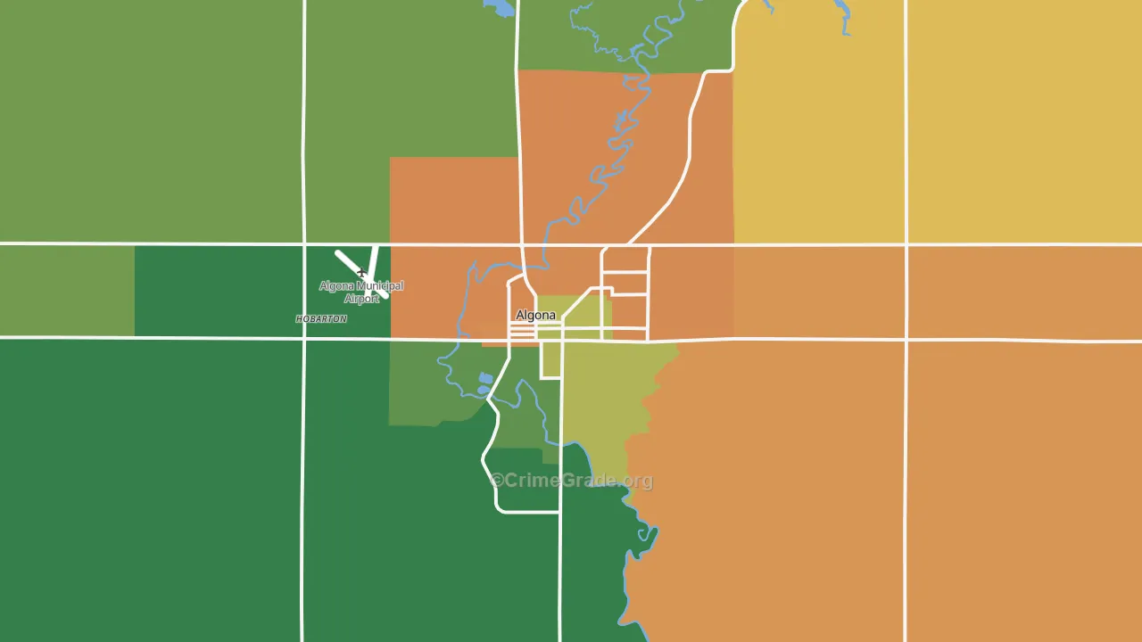 Algona, IA Map of Drug-Related Crime Rates