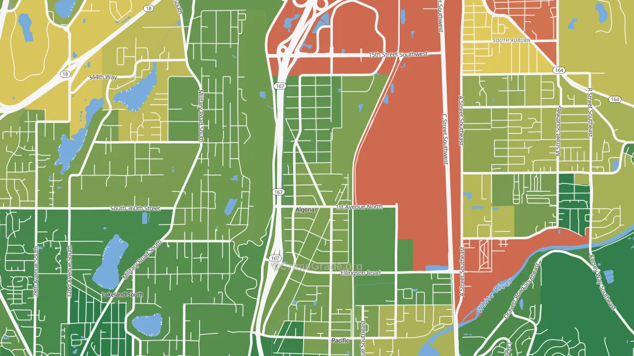 Algona, WA Map of Drug-Related Crime Rates