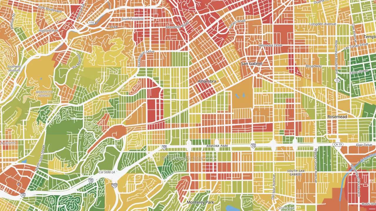 Alhambra, CA Map of Drug-Related Crime Rates