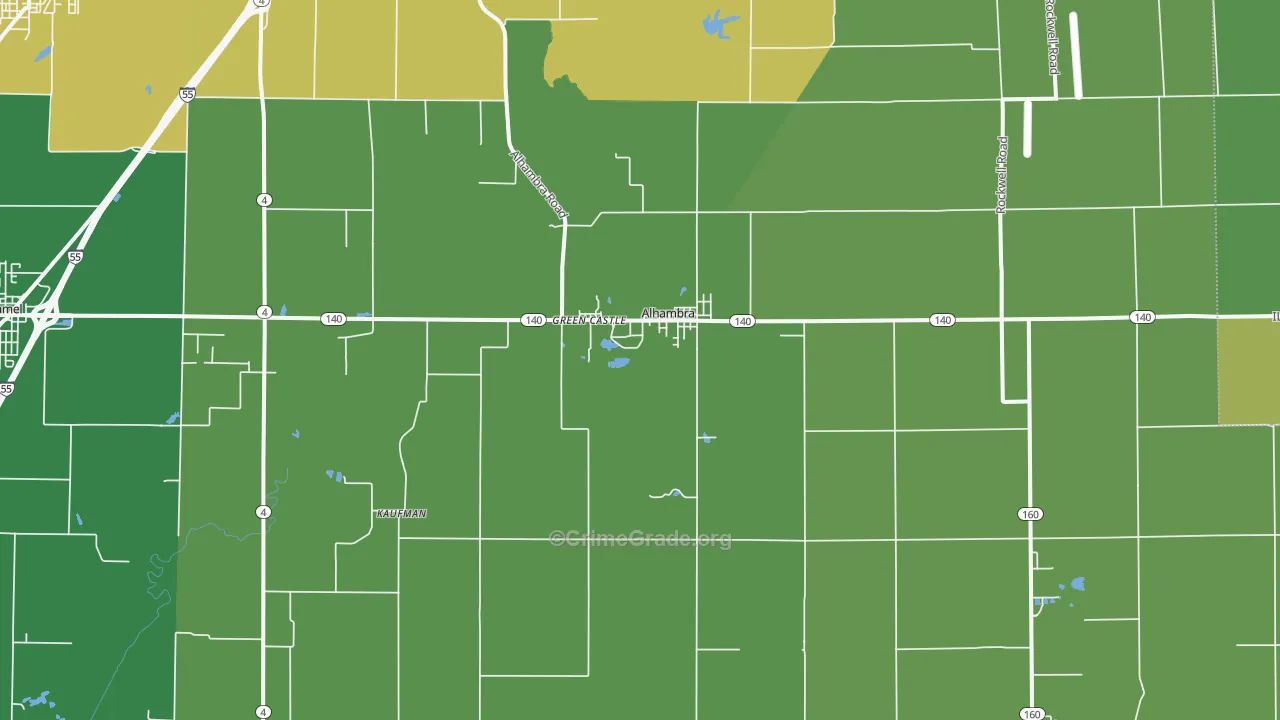 Alhambra, IL Map of Drug-Related Crime Rates