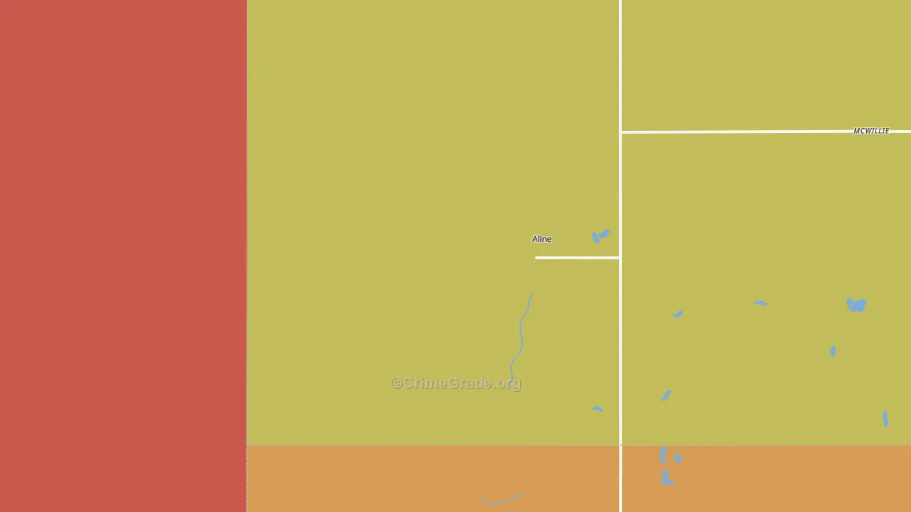 Aline, OK Map of Drug-Related Crime Rates