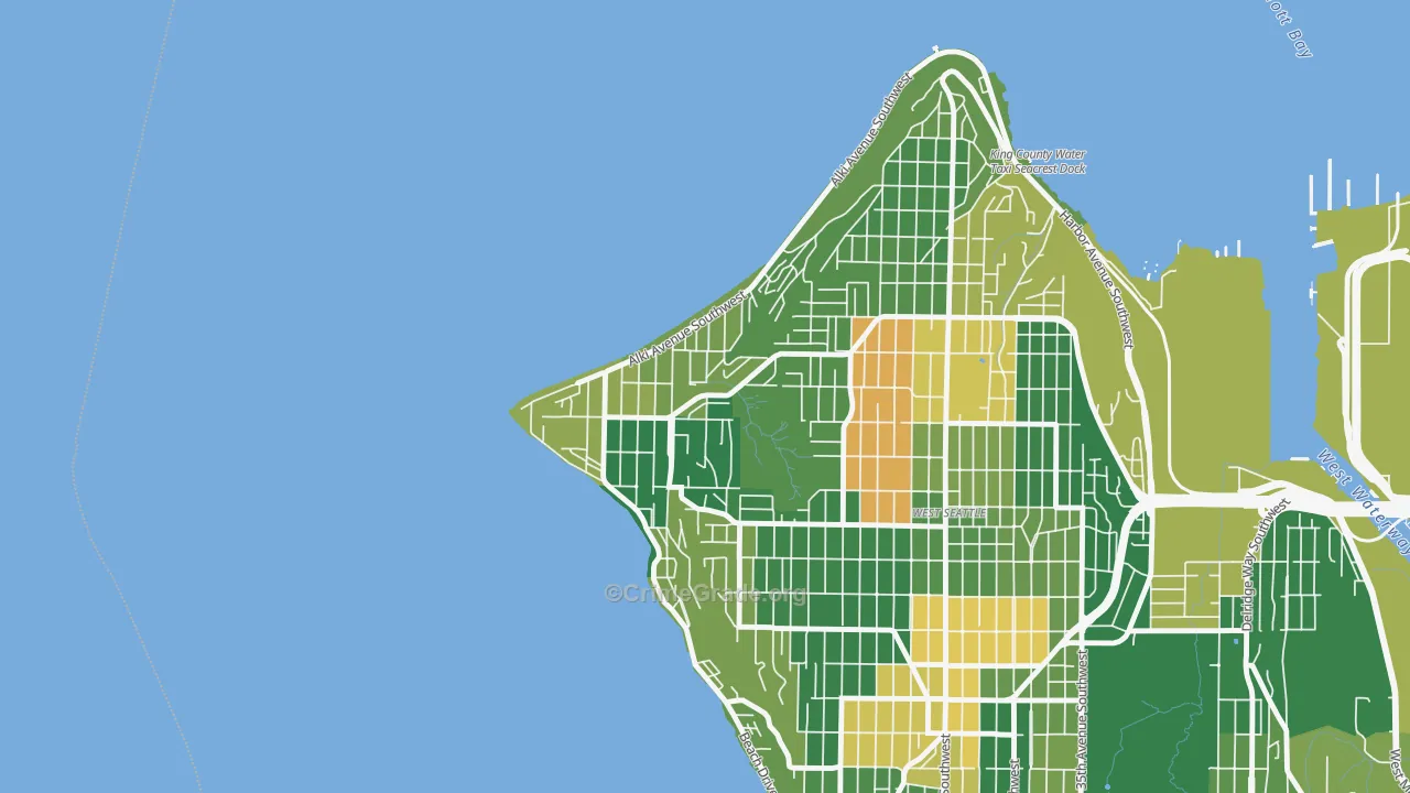 Alki, Seattle, WA Map of Drug-Related Crime Rates