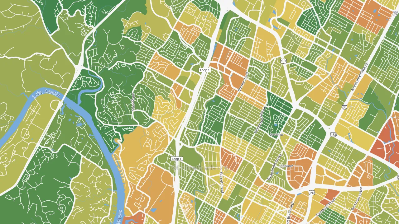 Allandale, Austin, TX Map of Drug-Related Crime Rates