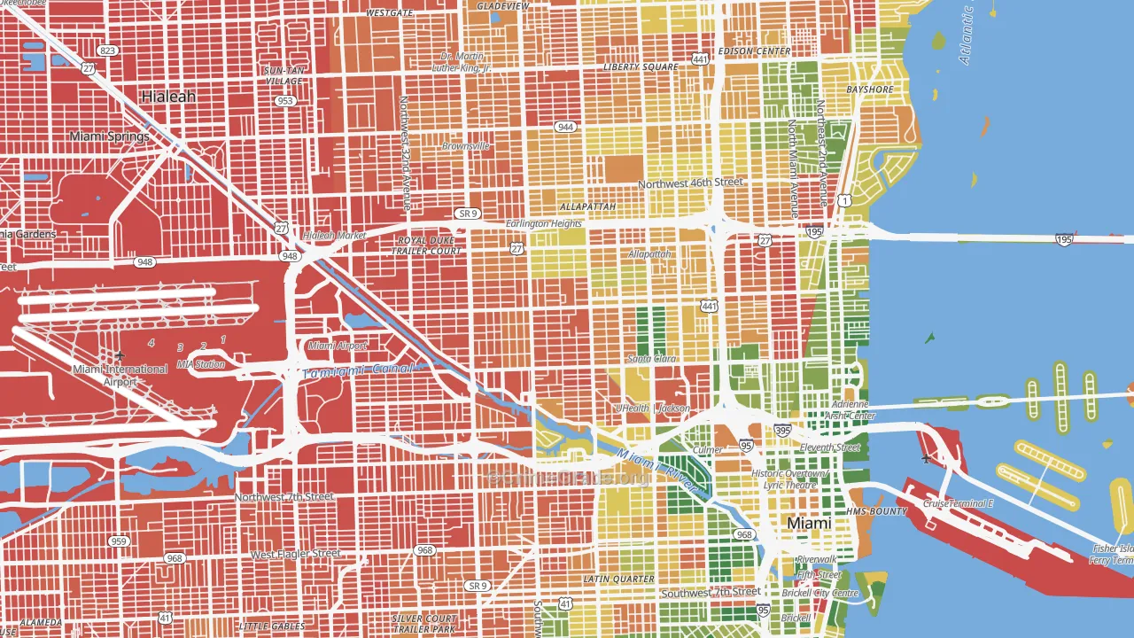 Allapattah, Miami, FL Map of Drug-Related Crime Rates