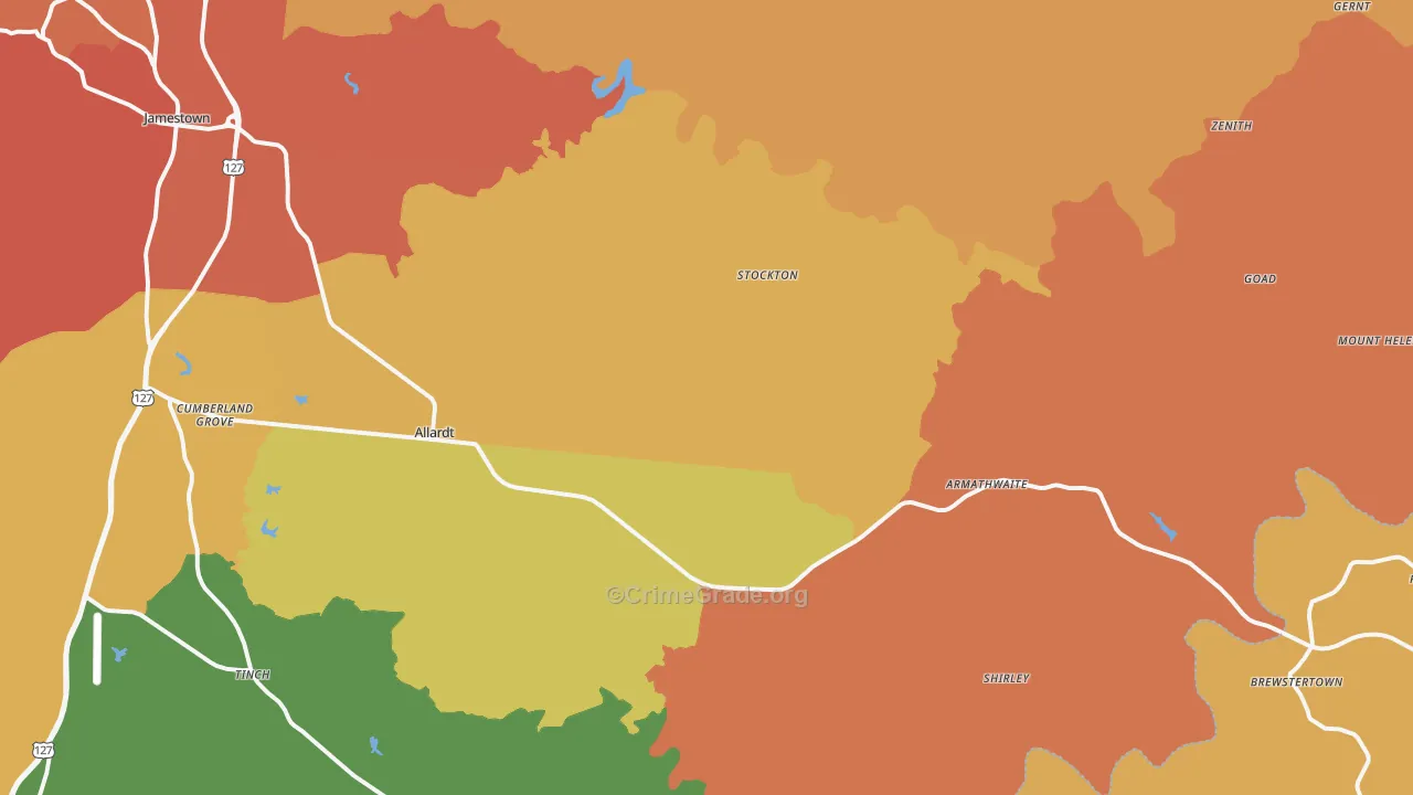 Allardt, TN Map of Drug-Related Crime Rates