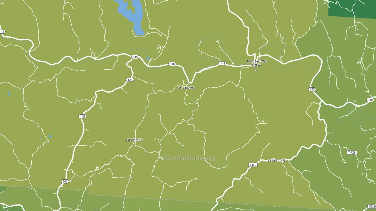 Alledonia, OH Map of Drug-Related Crime Rates