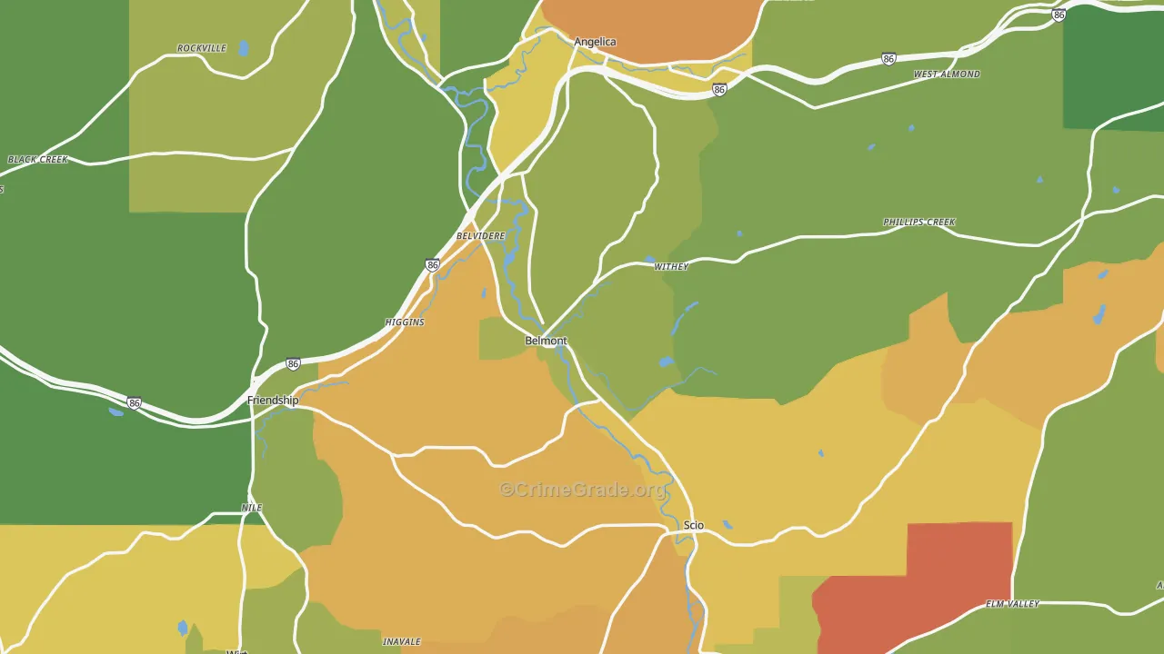 Allegany County, NY Map of Drug-Related Crime Rates
