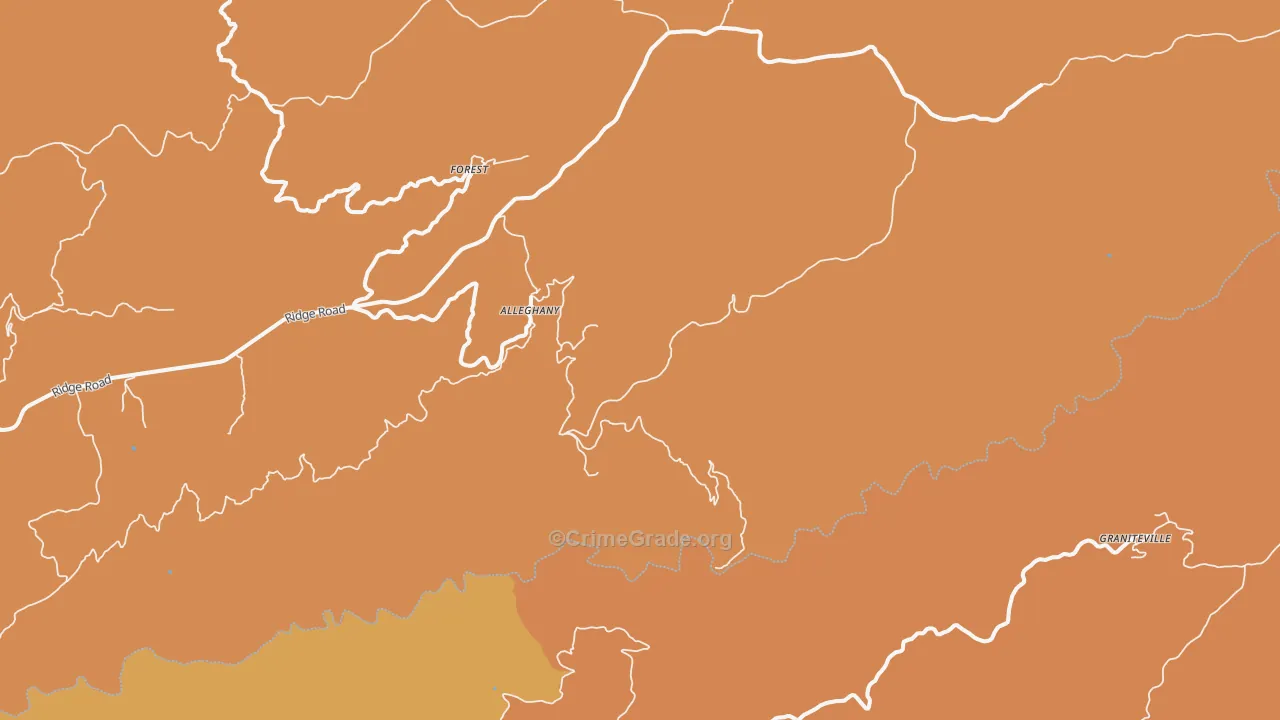 Alleghany, CA Map of Drug-Related Crime Rates