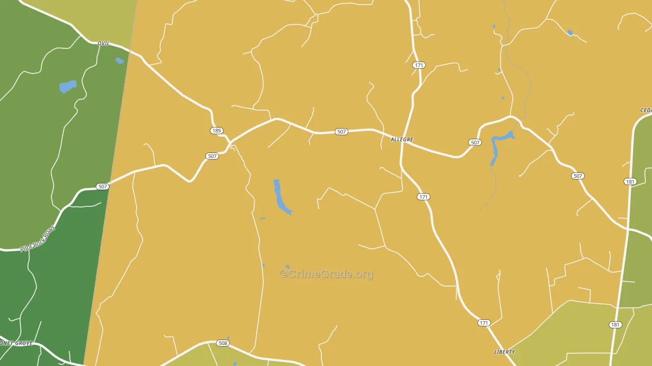 Allegre, KY Map of Drug-Related Crime Rates