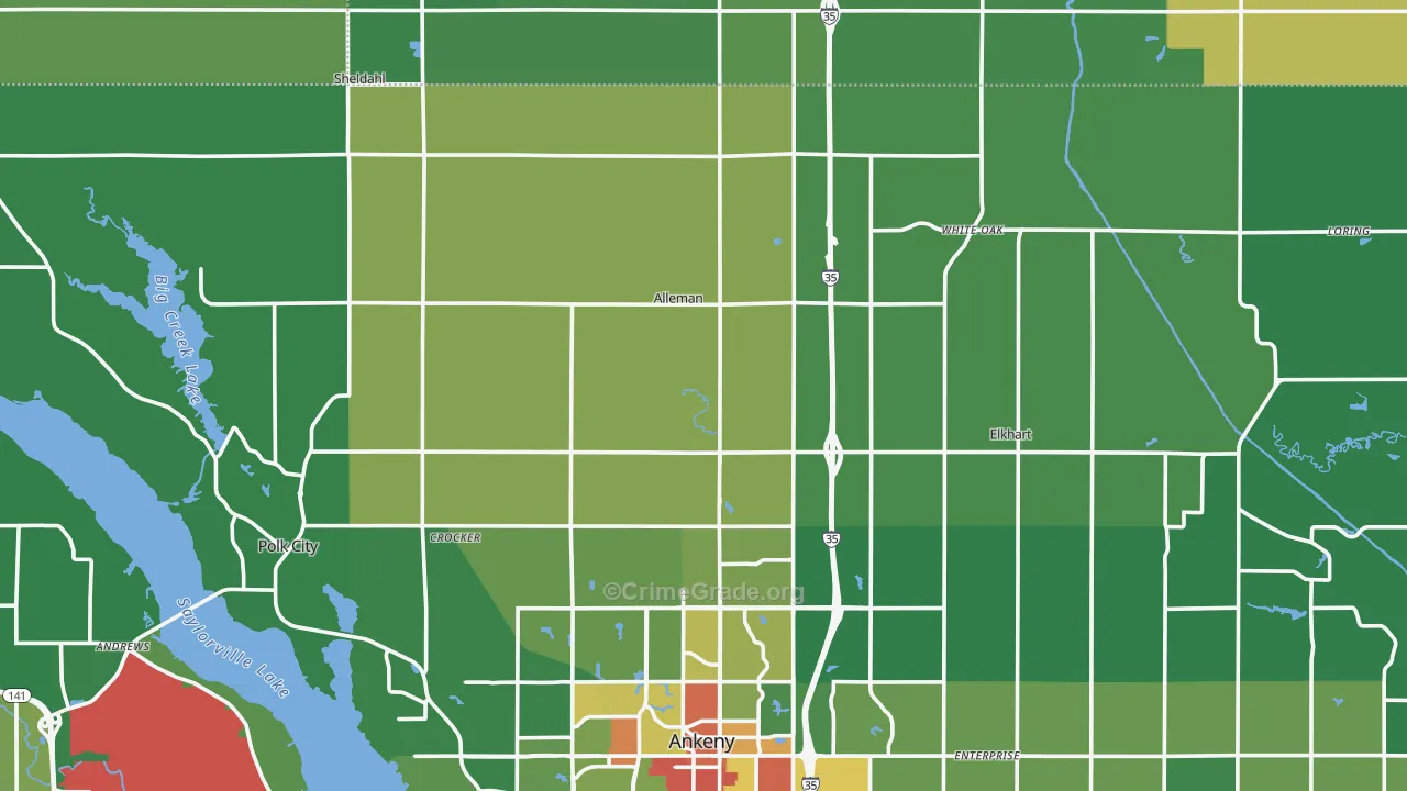 Alleman, IA Map of Drug-Related Crime Rates