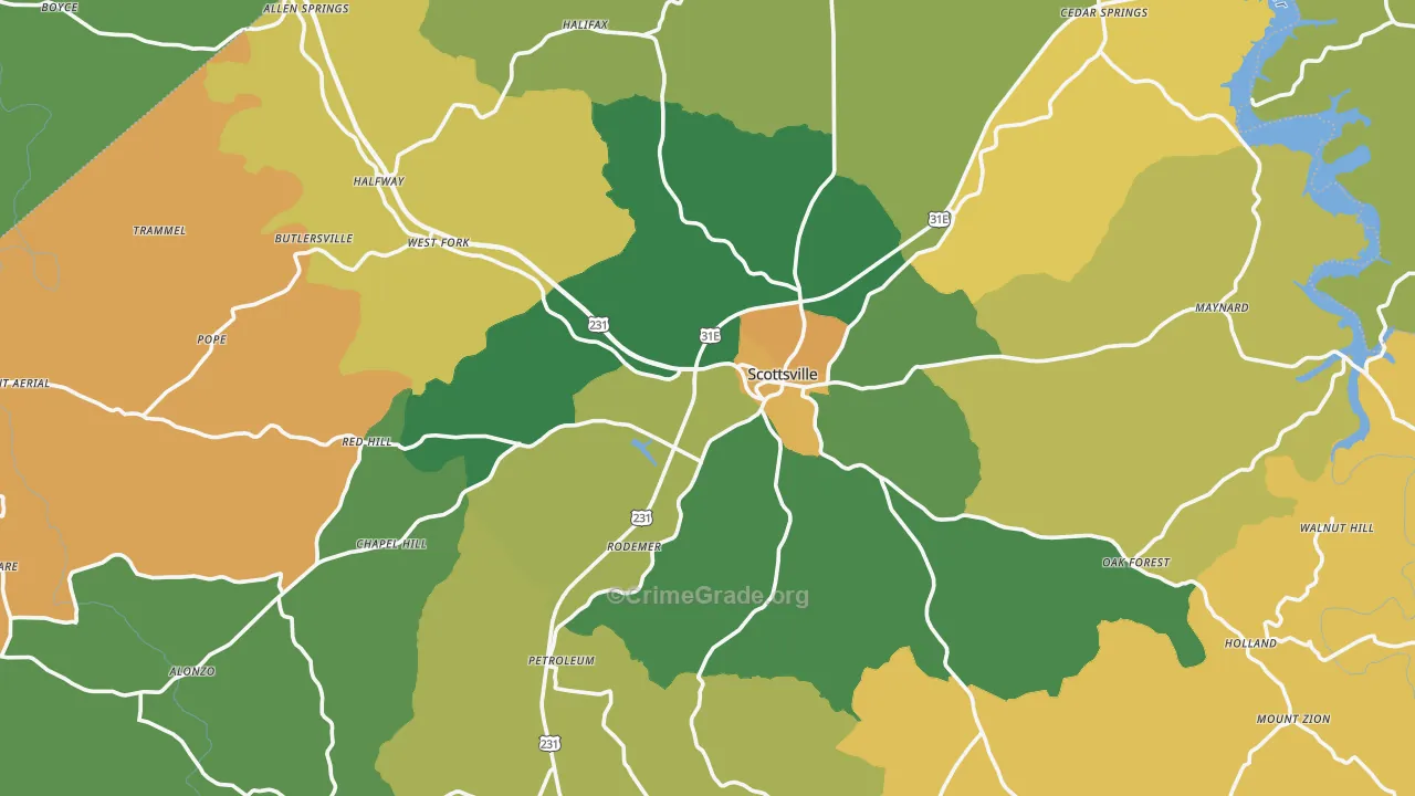 Allen County, KY Map of Drug-Related Crime Rates