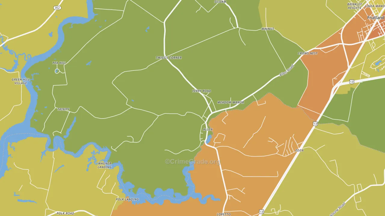 Allen, MD Map of Drug-Related Crime Rates