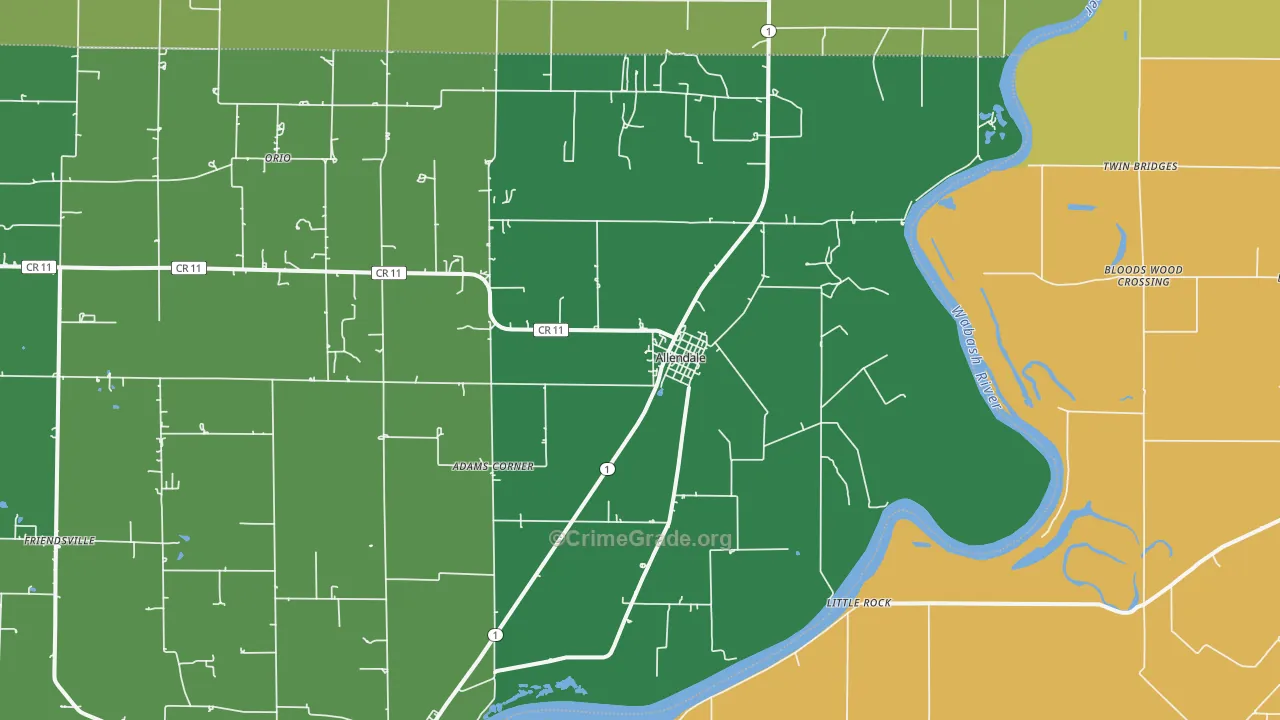 Allendale, IL Map of Drug-Related Crime Rates