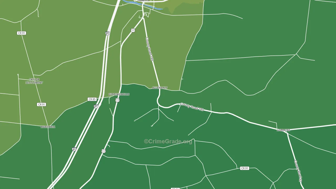 Allendale, NY Map of Drug-Related Crime Rates