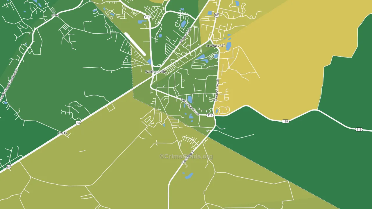 Allenhurst, GA Map of Drug-Related Crime Rates