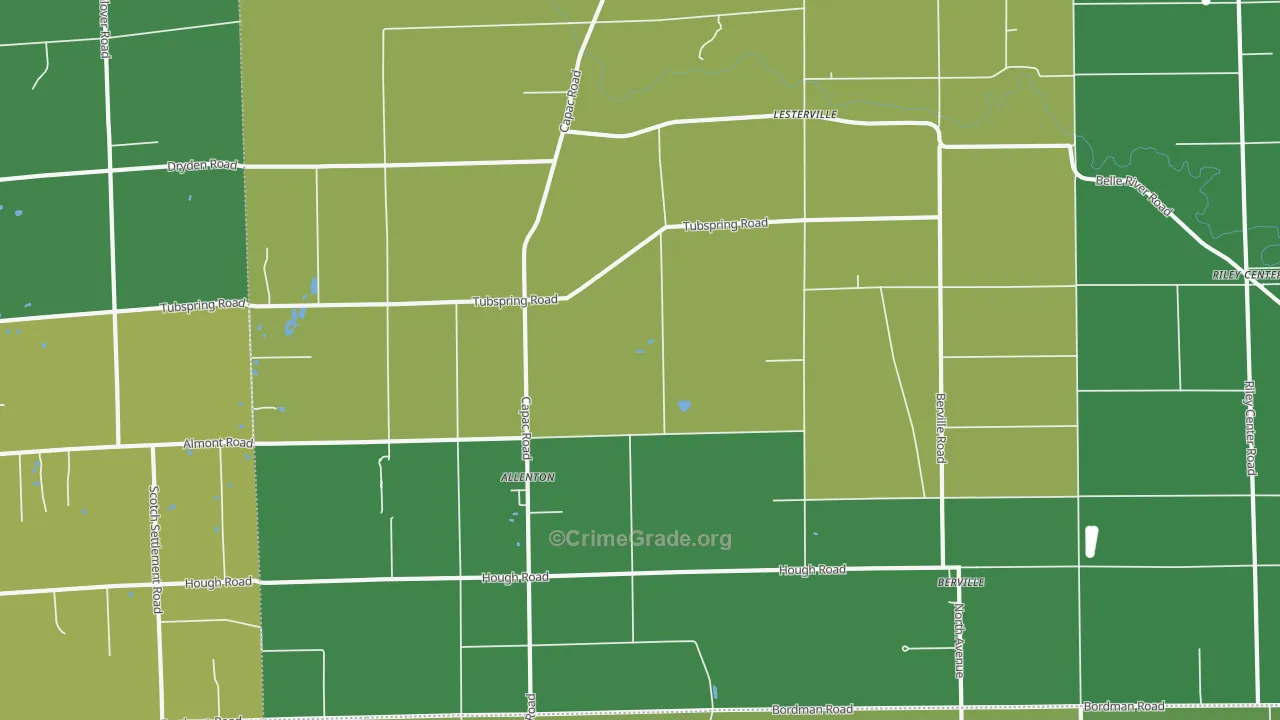 Allenton, MI Map of Drug-Related Crime Rates
