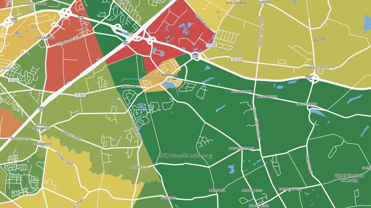 Allentown, NJ Map of Drug-Related Crime Rates