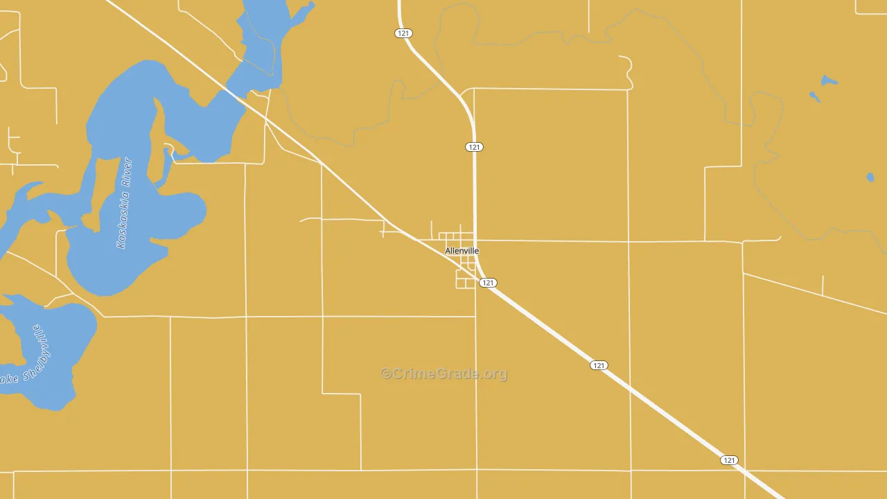 Allenville, IL Map of Drug-Related Crime Rates