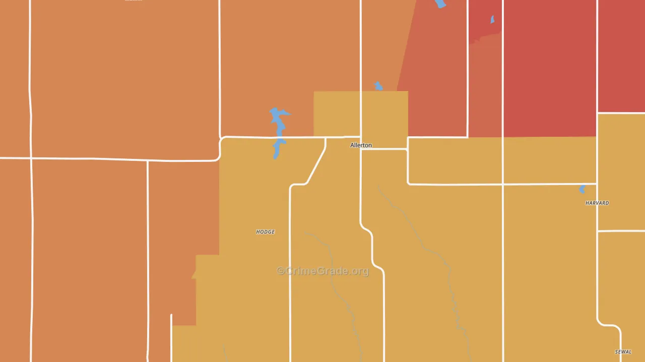 Allerton, IA Map of Drug-Related Crime Rates