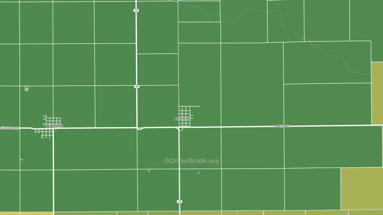 Allerton, IL Map of Drug-Related Crime Rates