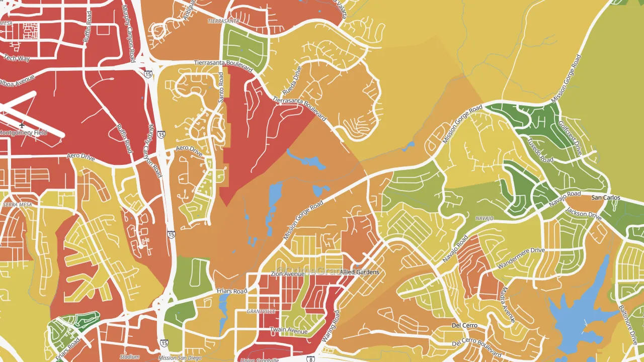 Allied Gardens, San Diego, CA Map of Drug-Related Crime Rates