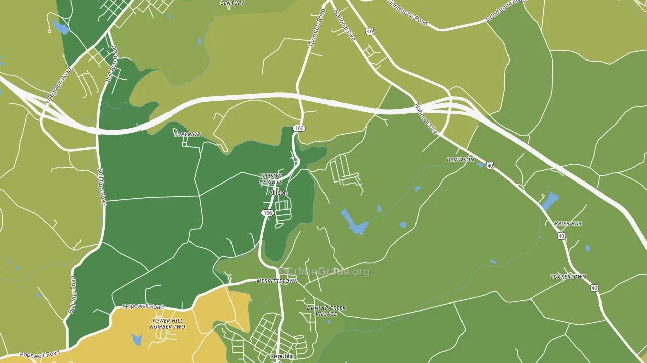 Allison, PA Map of Drug-Related Crime Rates