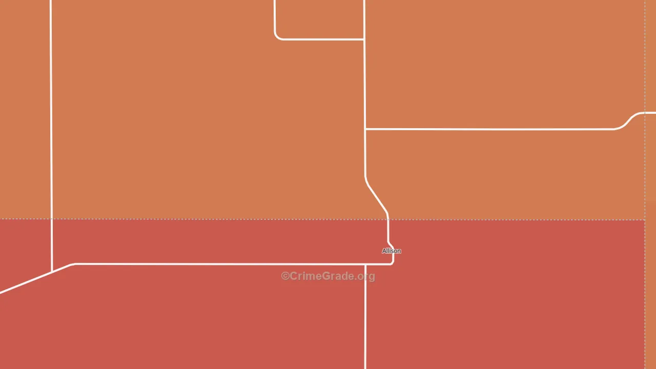 Allison, TX Map of Drug-Related Crime Rates