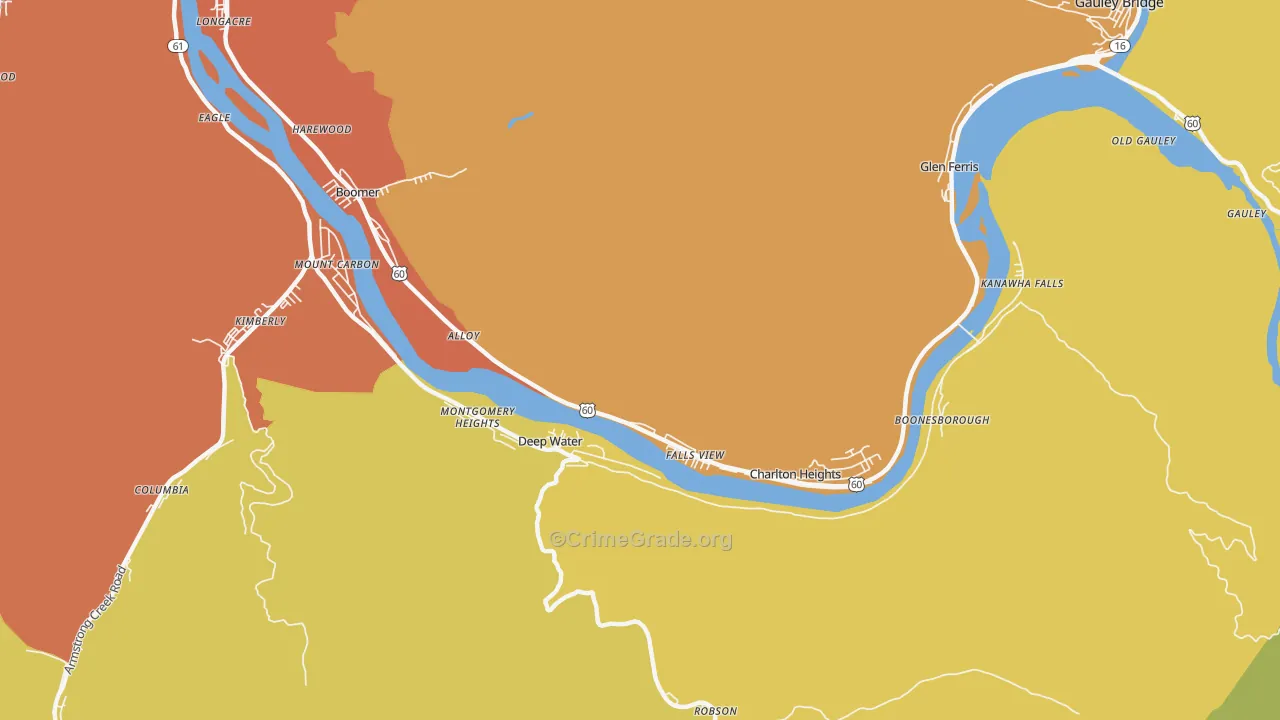 Alloy, WV Map of Drug-Related Crime Rates
