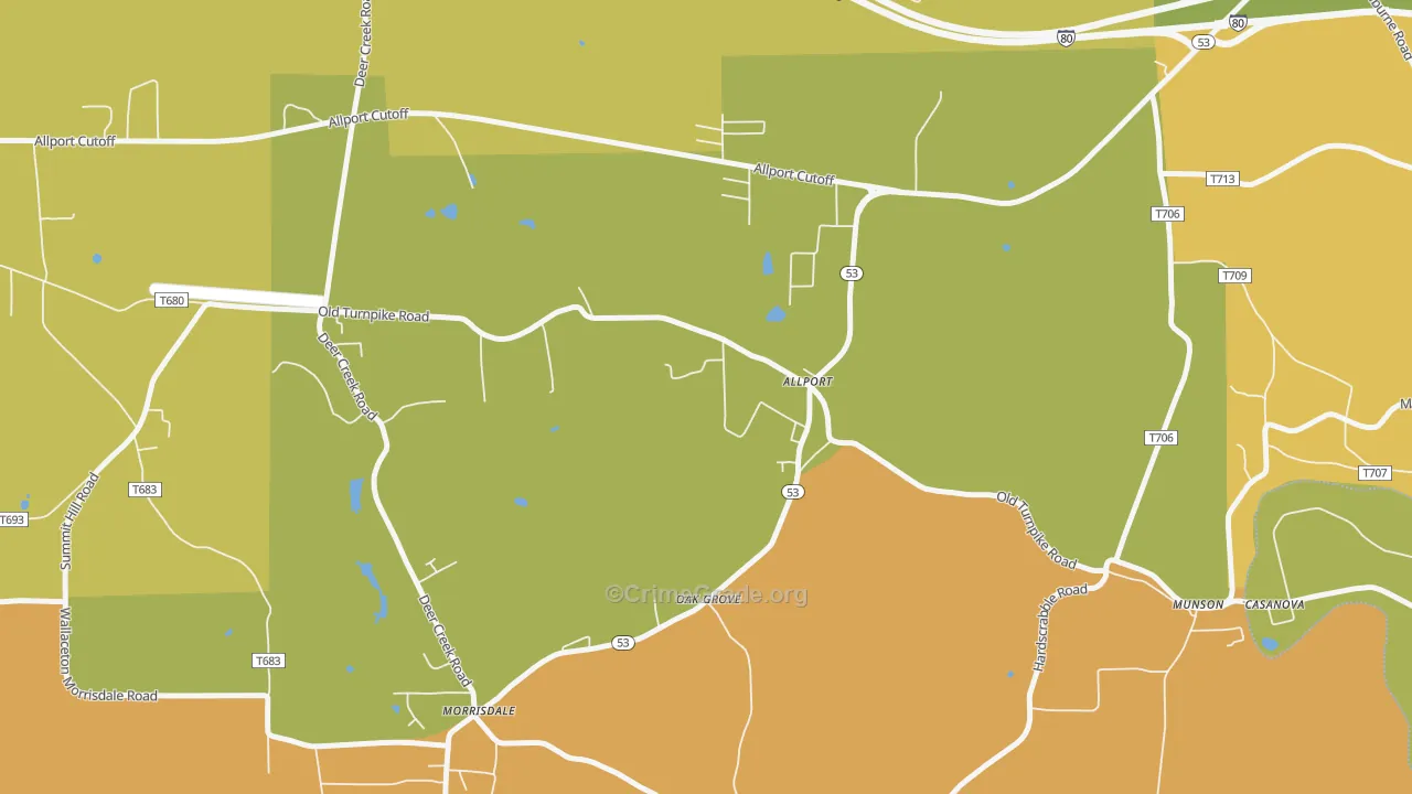 Allport, PA Map of Drug-Related Crime Rates