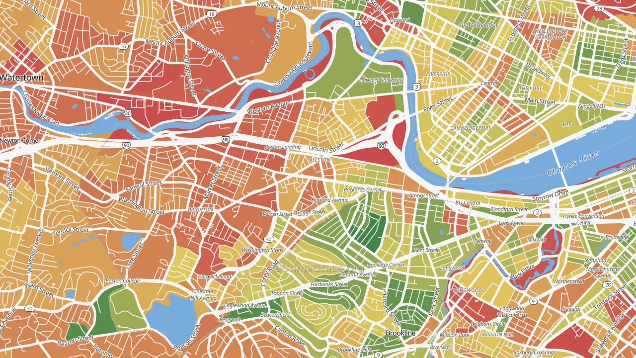 Allston, MA Map of Drug-Related Crime Rates
