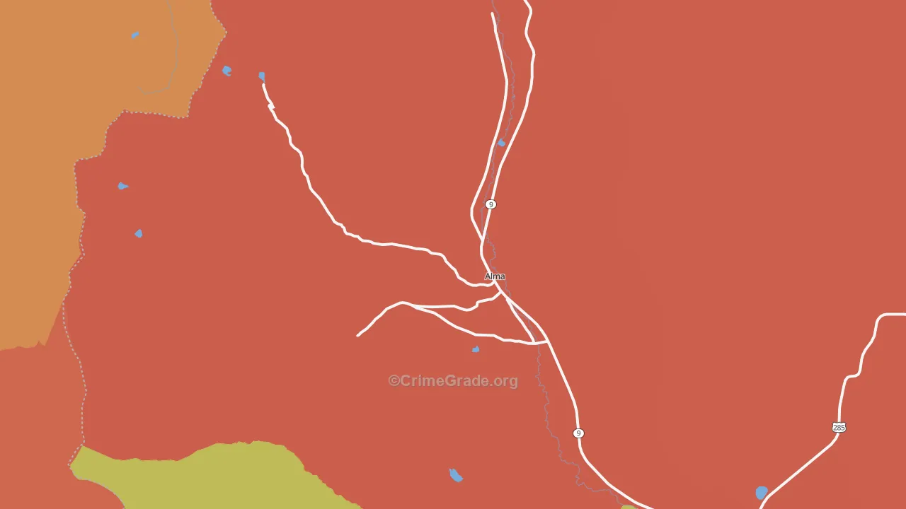 Alma, CO Map of Drug-Related Crime Rates