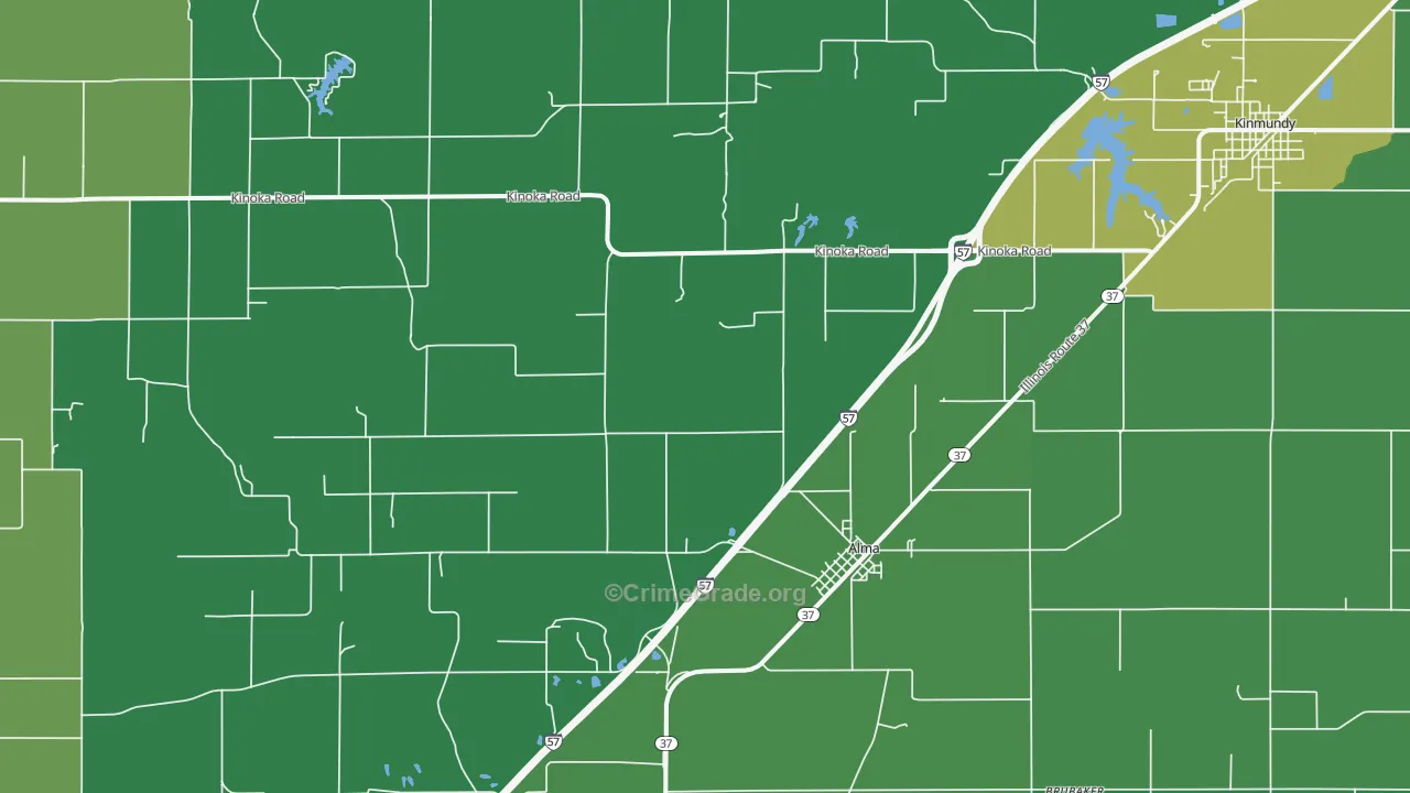 Alma, IL Map of Drug-Related Crime Rates